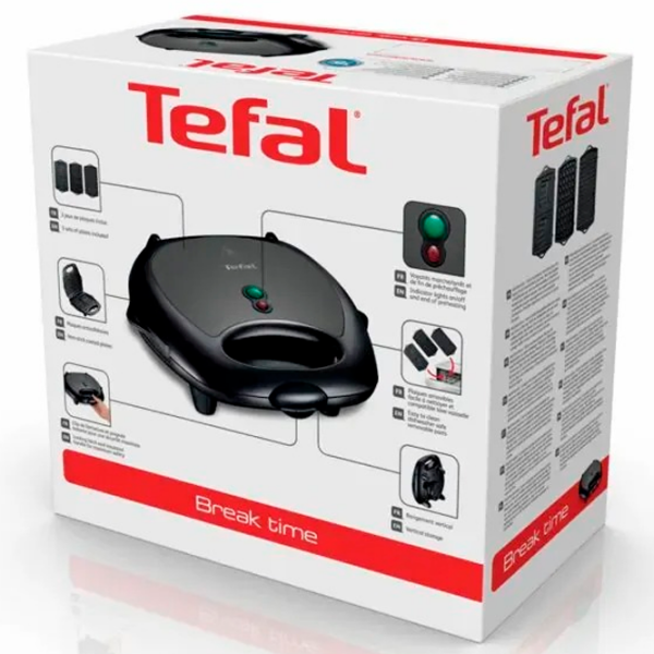 Aparat pentru sandvișuri Tefal SW614B01 Black 700 W, Cantitatea de sandwich-uri:  photo 5