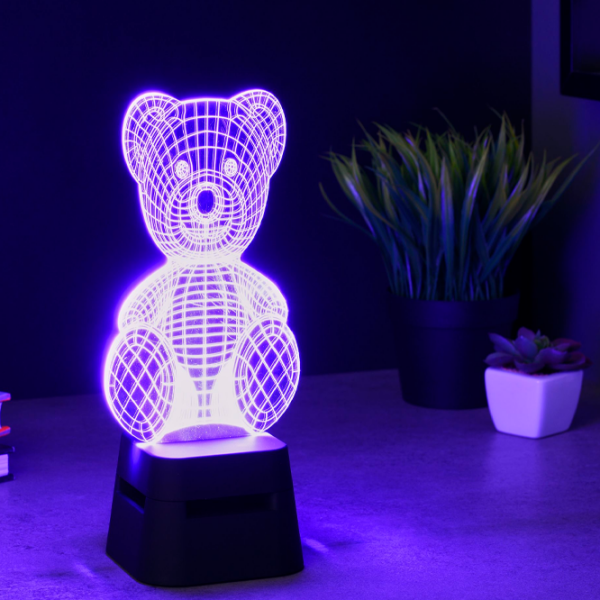 Boxă portabilă Fantasy Led Lights Bear Black  photo 3
