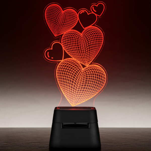Boxă portabilă Fantasy Led Lights Hearts Black  photo 2