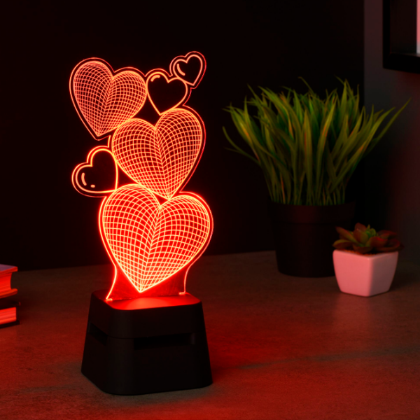 Boxă portabilă Fantasy Led Lights Hearts Black  photo 3