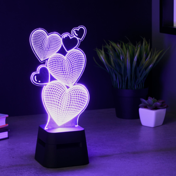 Boxă portabilă Fantasy Led Lights Hearts Black  photo 4