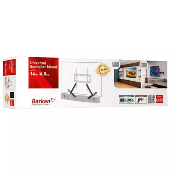 Кронштейн для саундбара Barkan E820 Черный VESA 100 x 100 мм photo 1