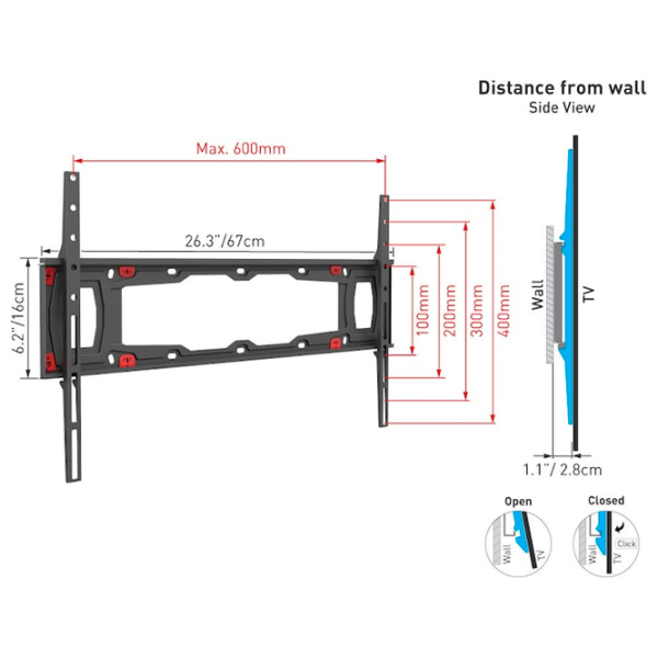 Suport TV Barkan ND400 Black VESA 100 x 100 mm photo 4
