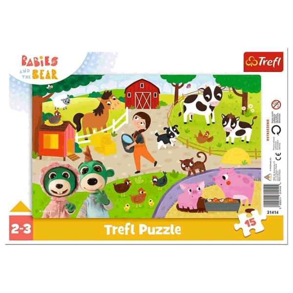 Puzzle Trefl Babies and the Bear (31414) Количество деталей: 15, Рекомендуемый возраст: 2+ photo 1