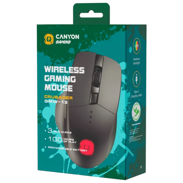 Mouse Canyon Crusader GMW-13 Black Fără fir / 1200 dpi photo 6