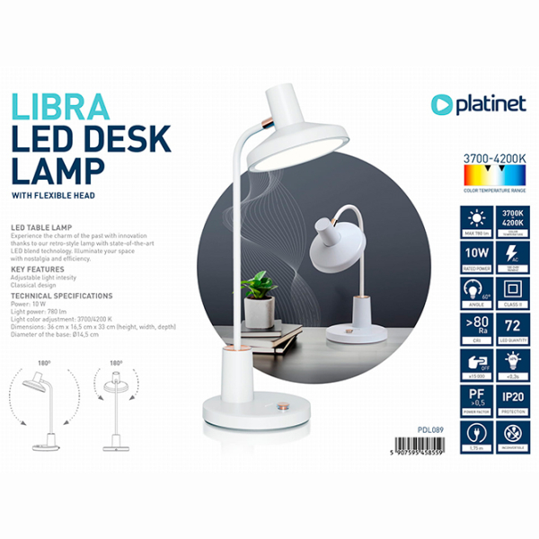 Lampă de masă Platinet PDL089 White Rețea photo 5