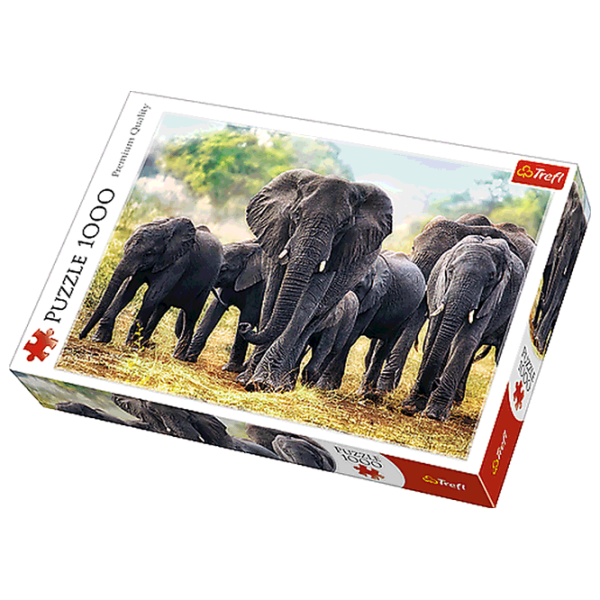 Puzzle Trefl African elephants (10442) Количество деталей: 1000, Рекомендуемый возраст: 12+ photo 2