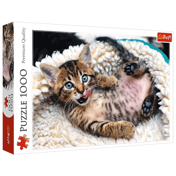 Puzzle Trefl Cheerful kitten (10448) Количество деталей: 1000, Рекомендуемый возраст: 12+ photo 1