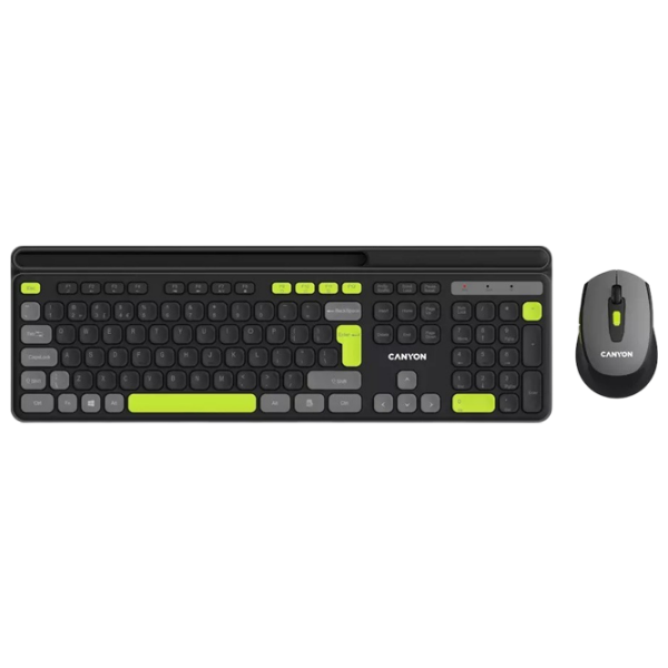 Tastatura & Mouse Canyon HSET-W5 Black Gaming, Fără fir photo 1