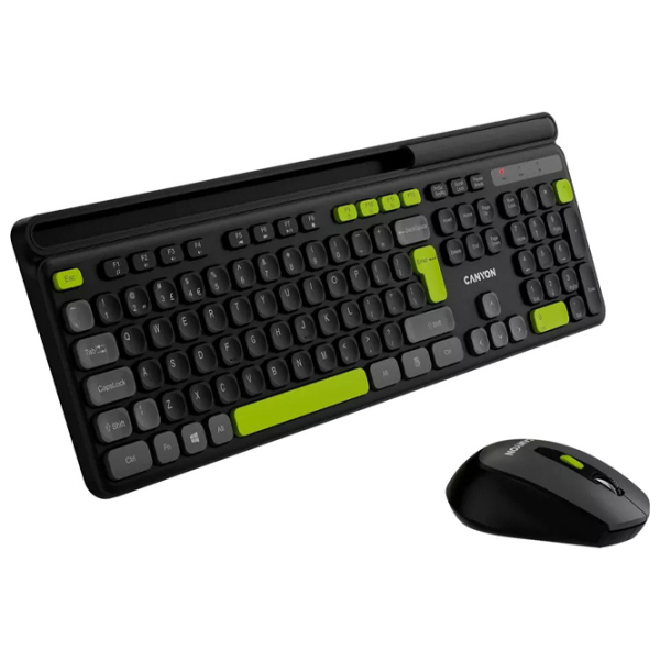 Tastatura & Mouse Canyon HSET-W5 Black Gaming, Fără fir photo 3
