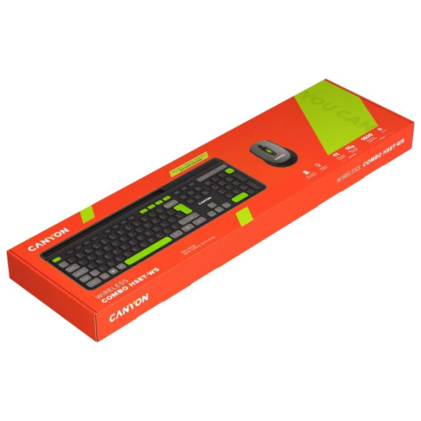 Tastatura & Mouse Canyon HSET-W5 Black Gaming, Fără fir photo 7