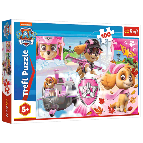 Puzzle Trefl Skye in action (16368) Numărul de piese: 100, Vârsta recomandată: 5+ photo 1