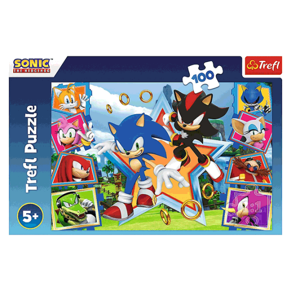 Puzzle Trefl Meet Sonic (16465) Numărul de piese: 100, Vârsta recomandată: 5+ photo 3