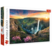 Puzzle Trefl Háifoss Waterfall Iceland (27091) Numărul de piese: 2000, Vârsta recomandată: 15+