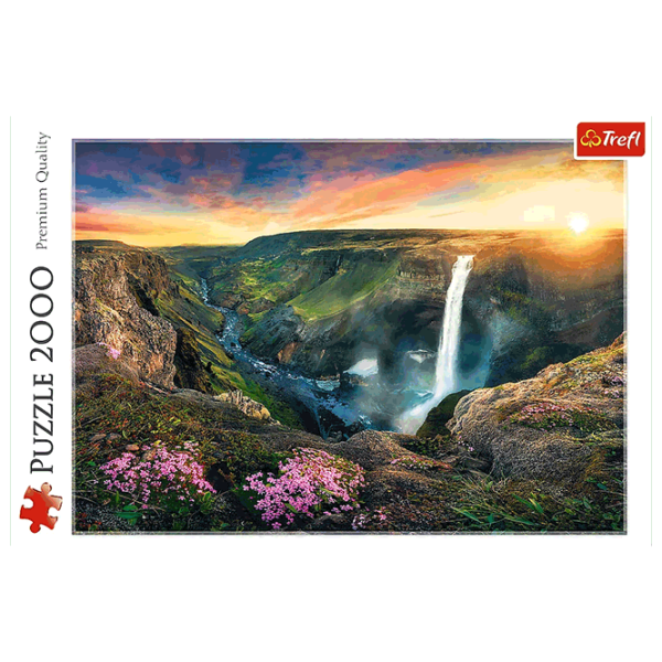 Puzzle Trefl Háifoss Waterfall Iceland (27091) Numărul de piese: 2000, Vârsta recomandată: 15+ photo 2