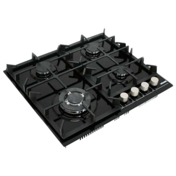 Plită încorporabilă pe gaz Wolser WL-KF 6400 Black Sticlă călită, Gratare: Fontă photo 1