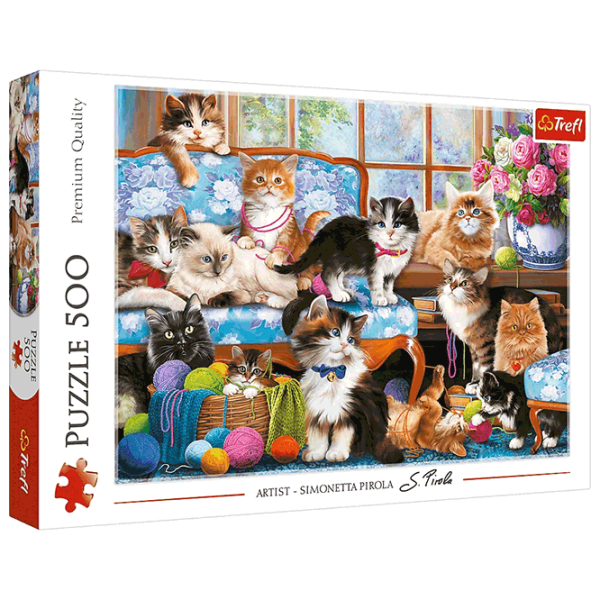 Puzzle Trefl Cat Family (37425) Количество деталей: 500, Рекомендуемый возраст: 10+ photo 1