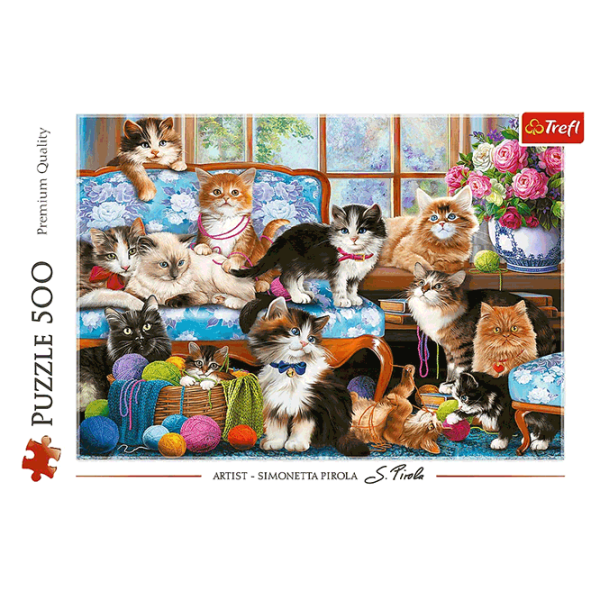 Puzzle Trefl Cat Family (37425) Количество деталей: 500, Рекомендуемый возраст: 10+ photo 2