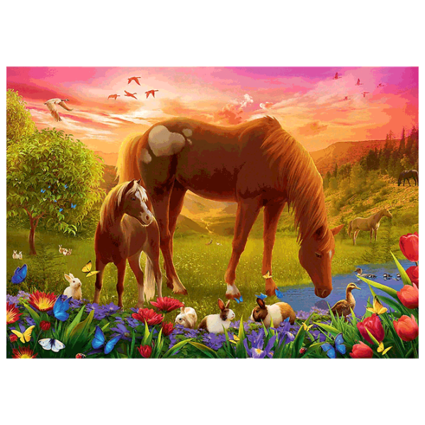 Puzzle Trefl Horses in the Meadow (37451) Количество деталей: 500, Рекомендуемый возраст: 10+ photo 3