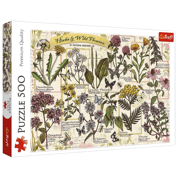 Puzzle Trefl Herbarium: Medicinal Herbs (37478) Количество деталей: 500, Рекомендуемый возраст: 10+ photo 1