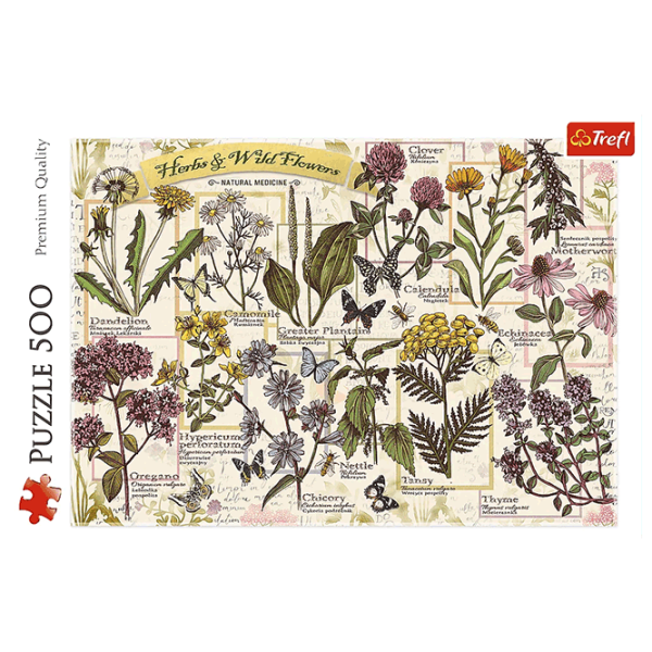 Puzzle Trefl Herbarium: Medicinal Herbs (37478) Количество деталей: 500, Рекомендуемый возраст: 10+ photo 3