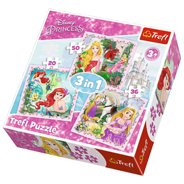 Puzzle Trefl Rapunzel, Aurora and Ariel (34842) Количество деталей: 106, Рекомендуемый возраст: 3+ photo 3