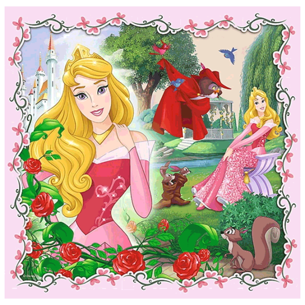 Puzzle Trefl Rapunzel, Aurora and Ariel (34842) Количество деталей: 106, Рекомендуемый возраст: 3+ photo 4