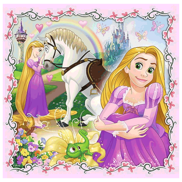 Puzzle Trefl Rapunzel, Aurora and Ariel (34842) Количество деталей: 106, Рекомендуемый возраст: 3+ photo 5