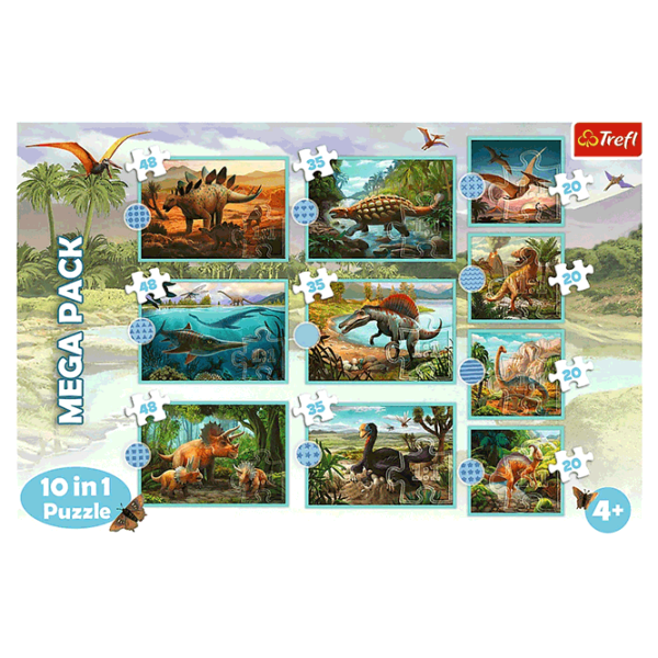 Puzzle Trefl Meet all the dinosaurs (90390) Количество деталей: 329, Рекомендуемый возраст: 4+ photo 3