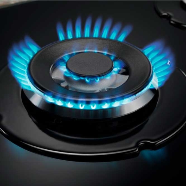 Plită încorporabilă pe gaz Electrolux KGG6437K Black Sticlă călită, Gratare: Fontă photo 2