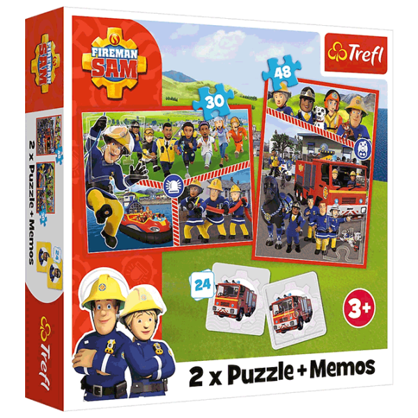 Puzzle Trefl Fireman Sam's team (93334) Количество деталей: 78, Рекомендуемый возраст:  photo 1