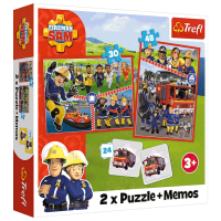 Puzzle Trefl Fireman Sam's team (93334) Количество деталей: 78, Рекомендуемый возраст: 