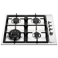 Plită încorporabilă pe gaz Bauer GH-604 SS01 Inox Inox, Gratare: Fontă