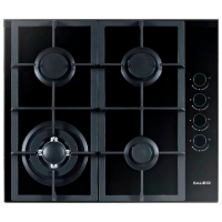 Plită încorporabilă pe gaz Bauer GH-604 BG031 Black Oțel emailat, Gratare: Fontă