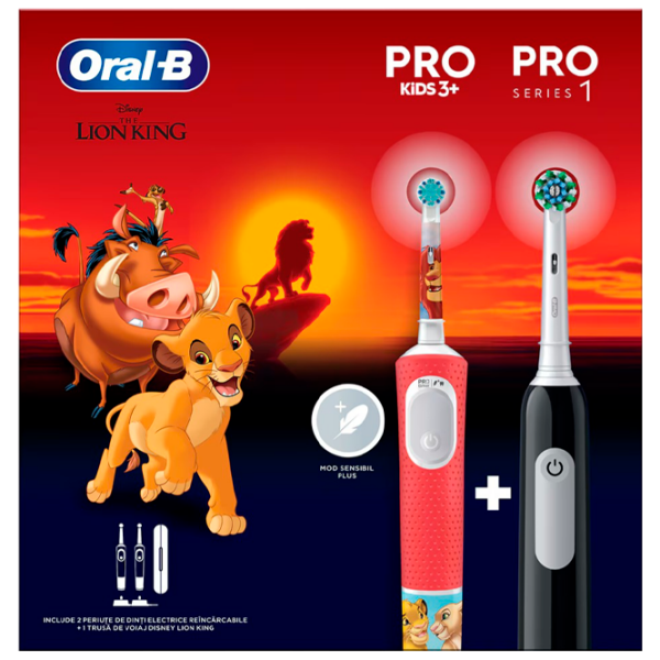 Зубная электрощетка Braun Family Set Pro + Kids Lion Красный  photo 1