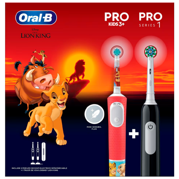 Зубная электрощетка Braun Family Set Pro + Kids Lion Красный  photo 1