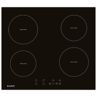 Plită încorporabilă cu inducție Bauer PI 6040T-T1 Black Vitroceramică, 7000 W