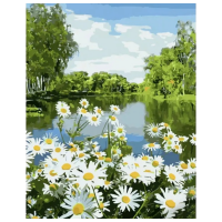 Pictură pe numere Strateg Romanițe pe malul râului GS1074 50 x 40 cm, Pânză