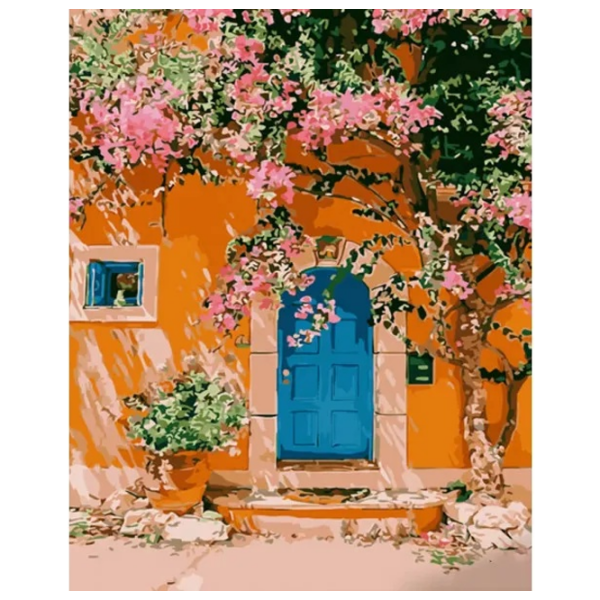 Pictură pe numere Strateg Verandă Provence GS1268 50 x 40 cm, Pânză photo 1