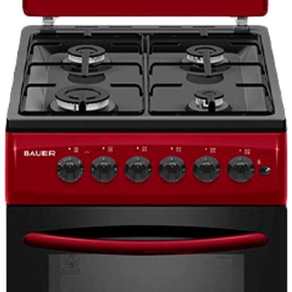 Aragaz Bauer TE 5640 BGI Red Tipul plitei: Pe gaz, 58 l, Tipul cuptorului: Electric photo 2