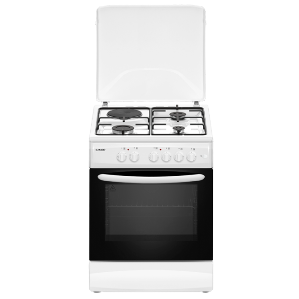 Aragaz Bauer TE 6631 WI White Tipul plitei: Pe gaz, 65 l, Tipul cuptorului: Electric photo 1