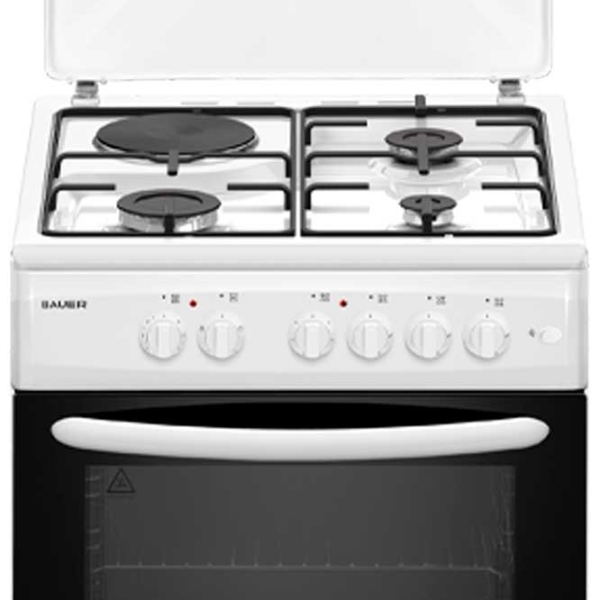 Aragaz Bauer TE 6631 WI White Tipul plitei: Pe gaz, 65 l, Tipul cuptorului: Electric photo 2