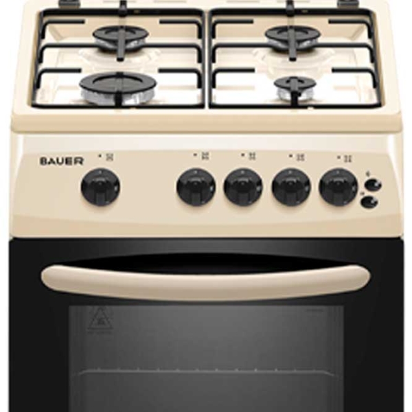 Aragaz Bauer TG 5640 BEI Ivory Tipul plitei: Pe gaz, 58 l, Tipul cuptorului: Pe gaz photo 2