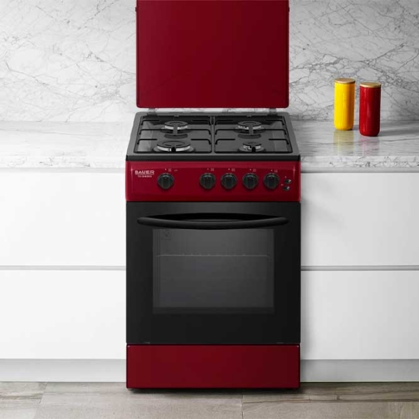 Aragaz Bauer TG 5640 BGI Red Tipul plitei: Pe gaz, 58 l, Tipul cuptorului: Pe gaz photo 3