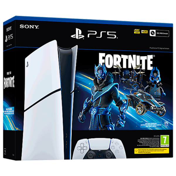 Игровая приставка Sony PlayStation 5 Slim Digital Fortnite Cobalt Star Bundle Белый SSD 1 ТБ, RAM 16 ГБ photo 1
