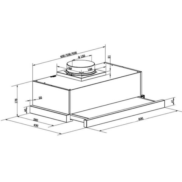 Hotă Candy CBT625/2X/1 Inox 60 cm, Recirculare, 332 m³/h photo 4