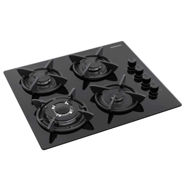 Plită încorporabilă pe gaz Daewoo BH6GKR41BNM Black Sticlă călită, Gratare: Fontă photo 2