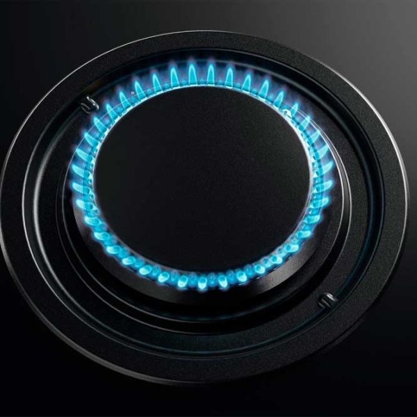 Plită încorporabilă pe gaz AEG HKB64453NB Black Sticlă călită, Gratare: Fontă photo 6