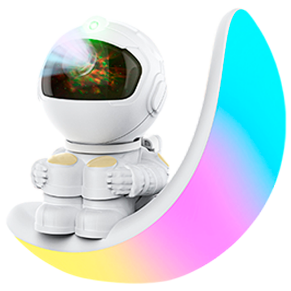 Proiector de stele Starry Sky Astronaut Colorful Moon White Universal, 3+ photo 1