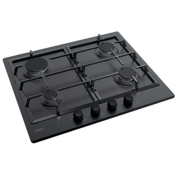 Plită încorporabilă pe gaz Candy CHG6BRBB Black Oțel emailat, Gratare: Fontă photo 5